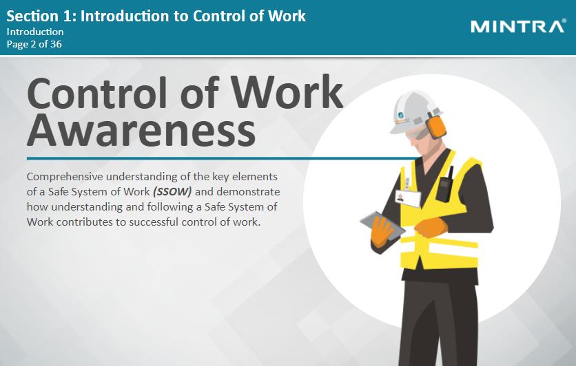 Control of Work: Awareness Level Training
