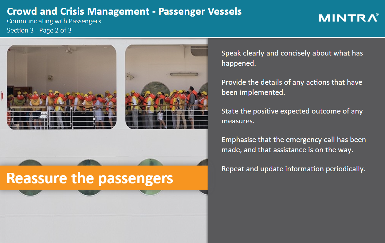 Crowd and Crisis Management – Passenger Vessels Training 3