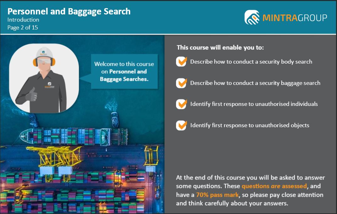 Personnel and Baggage Search Training
