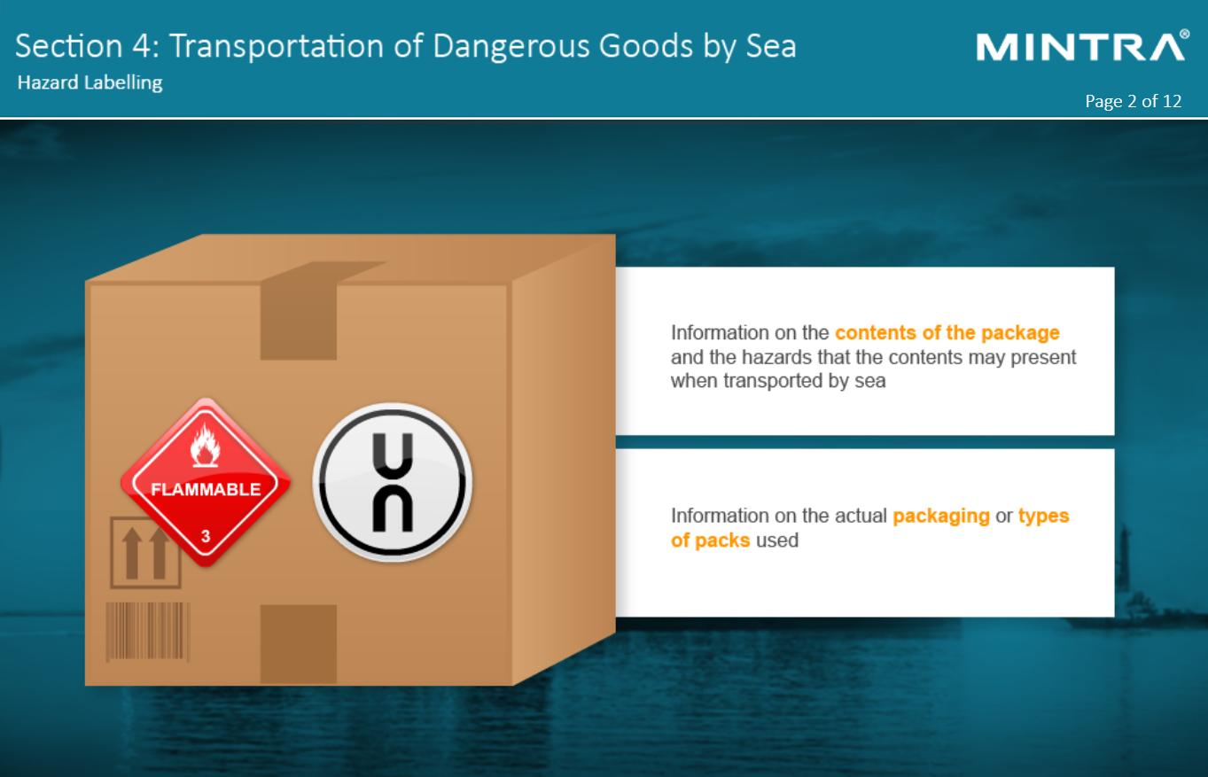 Transportation of dangerous goods by sea Training